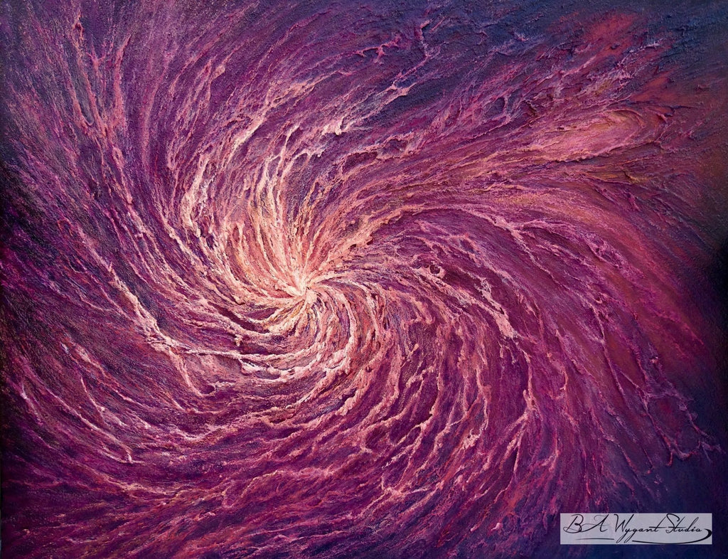 Sacred Spiral | Oil Painting on Sculptural Base - BA Wygant Studio | Abstract Spiritual Contemporary Art
