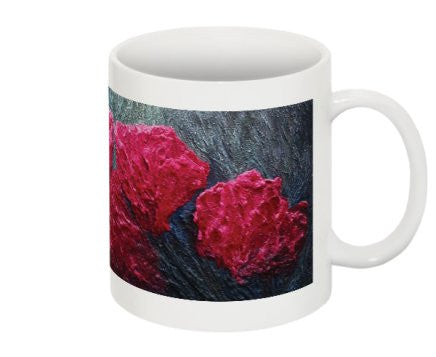 Mug Featuring the Red Flowers of "Transcendence" by BA Wygant
